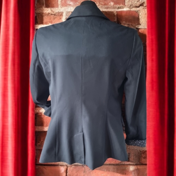 Dalia Single Breasted Heart Lined Black Blazer Jacket - Picture 3 of 12